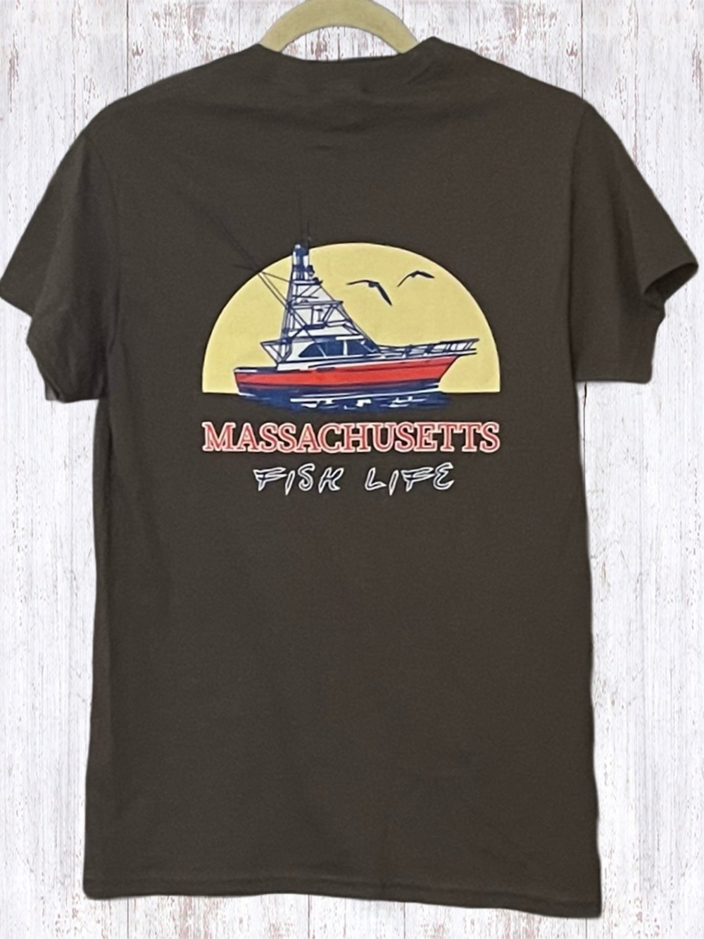 Gildan Men's Small Cotton T-Shirts Massachusetts Set of 2 - Picture 3 of 9